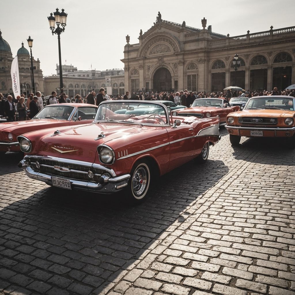Desfile de automóviles clásicos